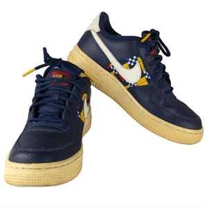 5½ Youth Nike Air Force 1 Low Nautical Boys 5.5Y Shoes Sneakers Blue Multi Color